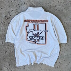 Vintage 90s Mustang Club Copperstate Phoenix Arizona Polo Shirt Size XXL